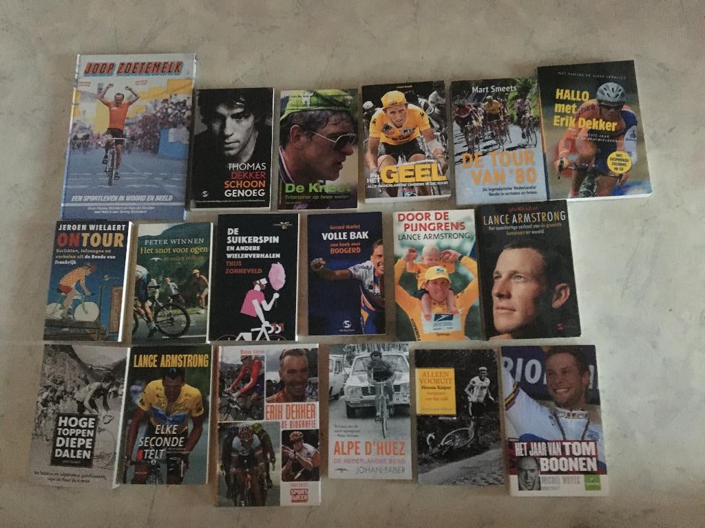 wielerboeken- Diversen ( 18 stuks ) zie foto, Ophalen of Verzenden, Zo goed als nieuw, Lopen en Fietsen