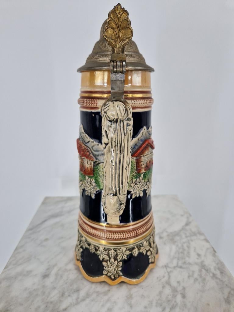 Tiroolse bierpul met deksel | Muziekbierpul | Tirol | Werkt, Ophalen of Verzenden