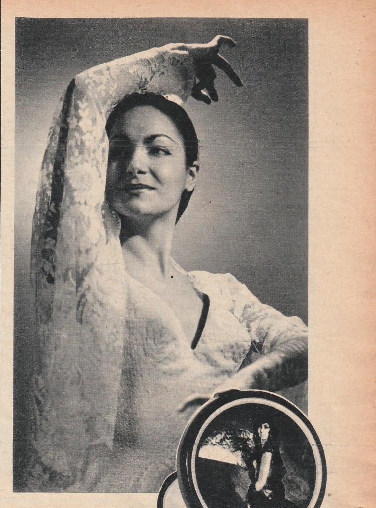 Retro reclame 1963 Myrurgia Maja poeder-creme, Verzenden, Overige typen