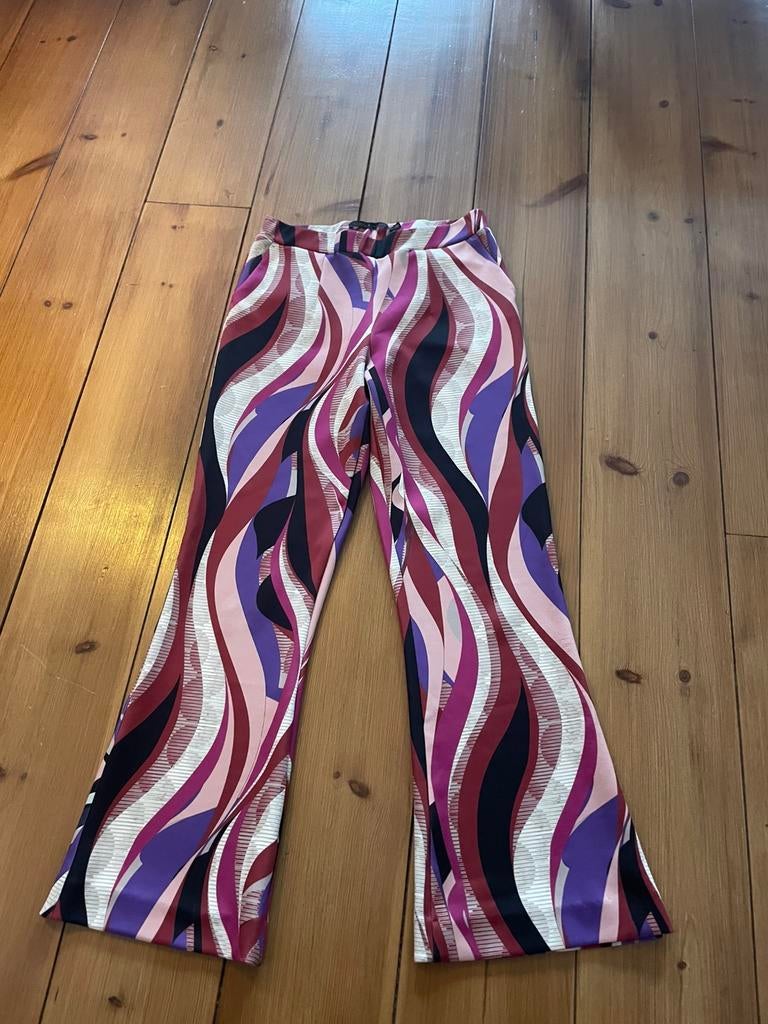 Mooie gekleurde dikke travelstof flare broek Corel, M, Overige kleuren, Verzenden, Zo goed als nieuw, Lang