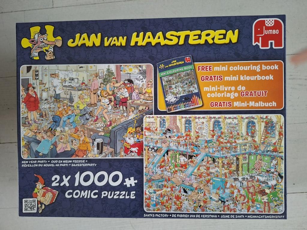 Jan van Haasteren 2 x 1000 Stukjes, Hobby en Vrije tijd, Denksport en Puzzels, Ophalen of Verzenden, 500 t/m 1500 stukjes, Zo goed als nieuw