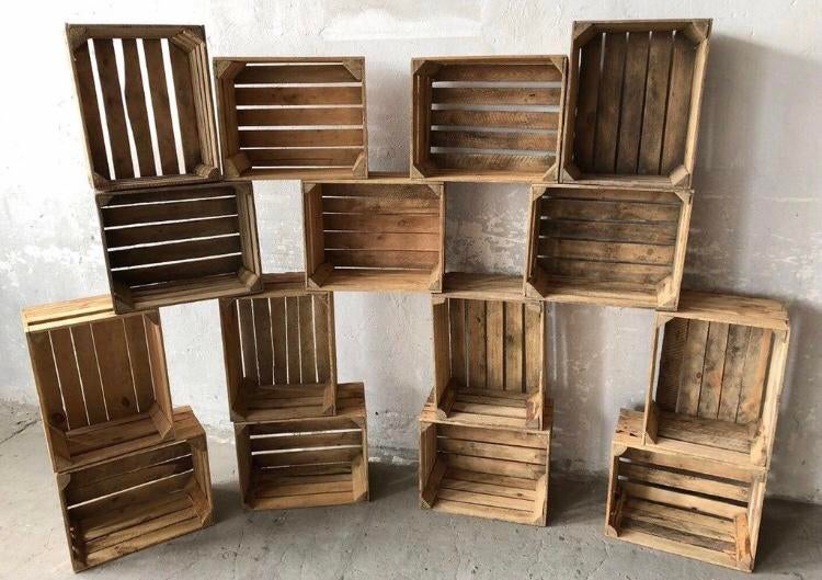 Prachtige oude fruitkisten veilingkisten beste prijs NL, Huis en Inrichting, Woonaccessoires | Kisten, Ophalen, Gebruikt, Minder dan 50 cm