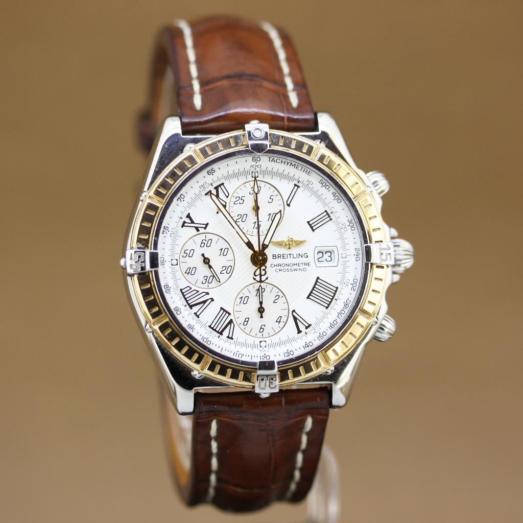 Breitling Crosswind Goud-Staal D13355, Ophalen of Verzenden, Gebruikt, Goud, Breitling