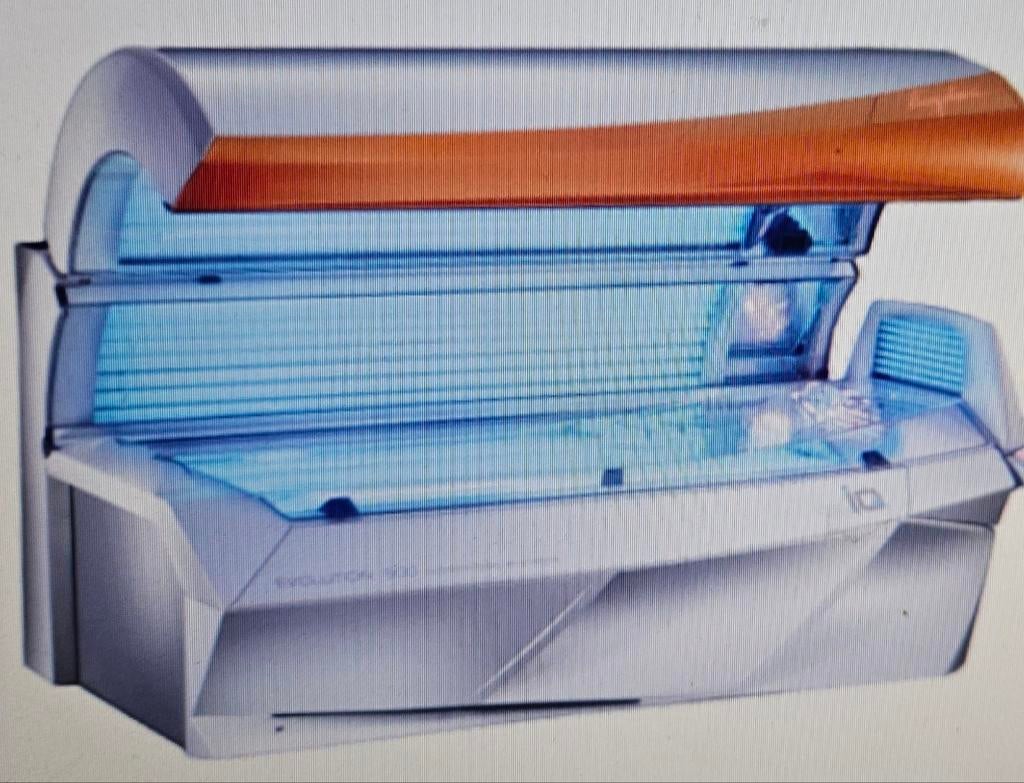 ERGOLINE 500 EVOLUTION ZONNEBANK OCCASION, Ophalen of Verzenden, Zo goed als nieuw, Zonnebank enkelzijdig, Minder dan 10 lampen