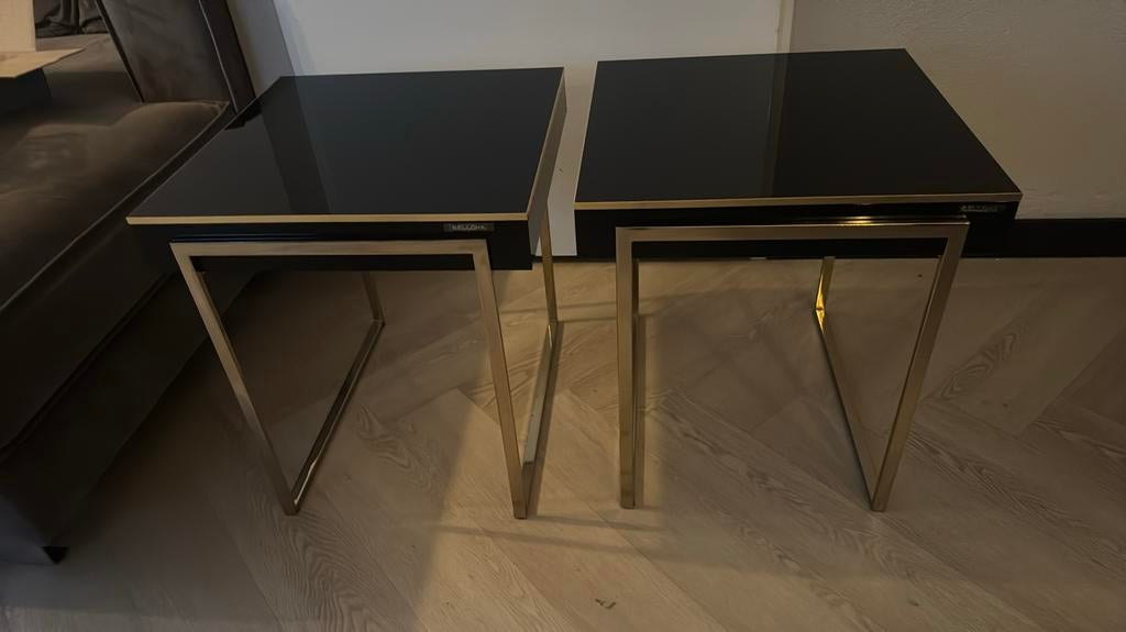 Bijzettafel 2 stuks van het merk Bellona, Huis en Inrichting, Minder dan 55 cm, Rond, Zo goed als nieuw, Ophalen