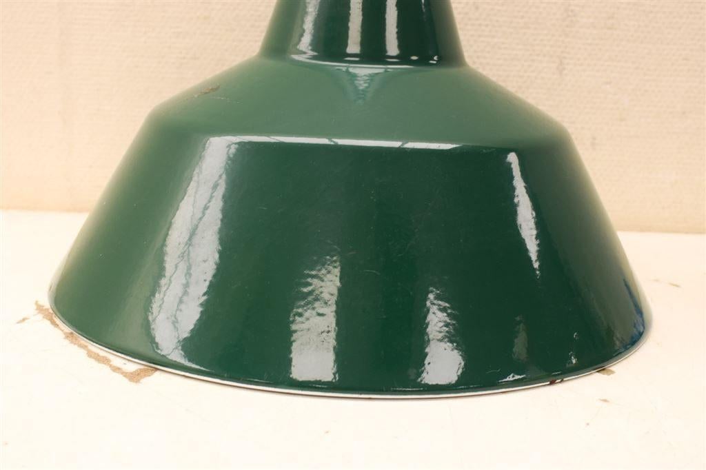 Vintage groene Emaille lampenkap 45224, Antiek en Kunst, Ophalen of Verzenden