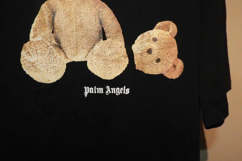 Palm Angels zwart shirt beren opdruk merk druk rug M, Palm Angels, Zwart, Gedragen, Verzenden