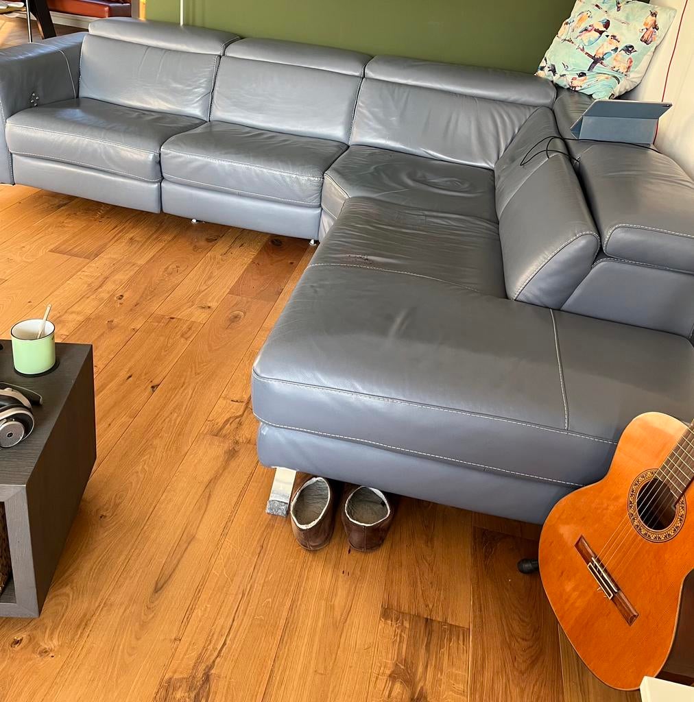 Hoekbank Natuzzi Editions, Italiaans design, Ophalen, Gebruikt, Leer, Modern en royaal.