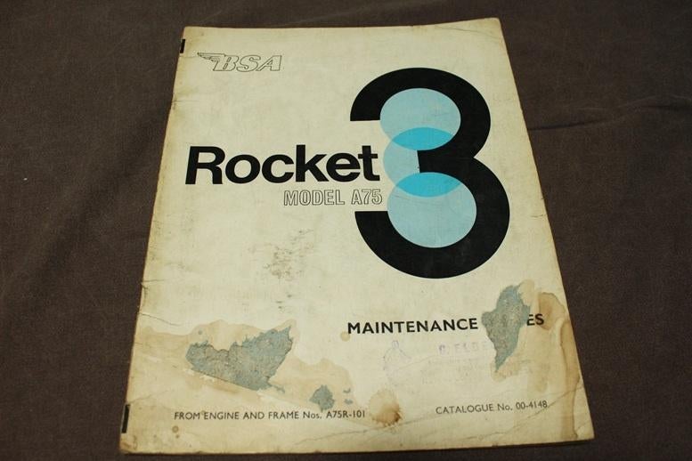 BSA A75 Rocket 3 maintenance notes werkplaatsboek, Motoren, Ophalen of Verzenden, Overige merken