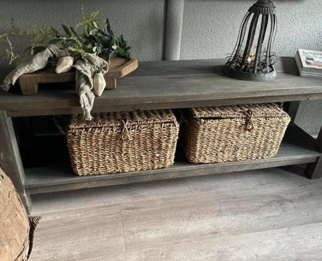 Rieten  Mand met deksel, Huis en Inrichting, Ophalen of Verzenden