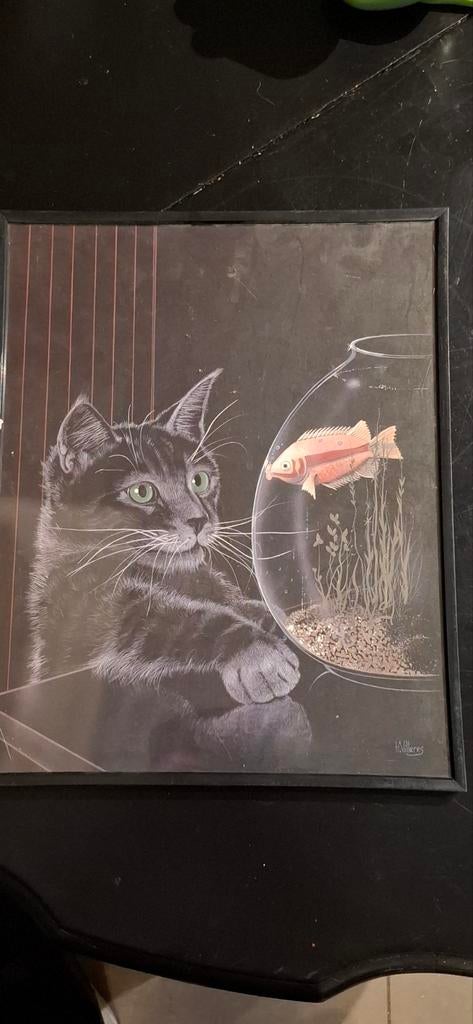 Schilderij Kat en Goudvis, Ophalen