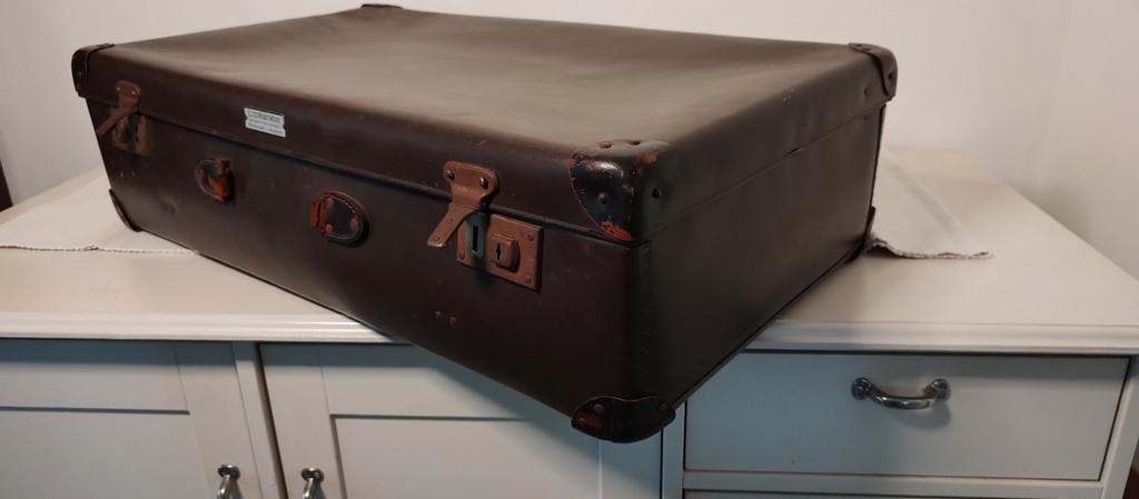 K571 VULVANFIBRE Koffer jaren 40 SCHRAVENDIJK, Gebruikt, Ophalen of Verzenden, 70 cm of meer, 2e hands