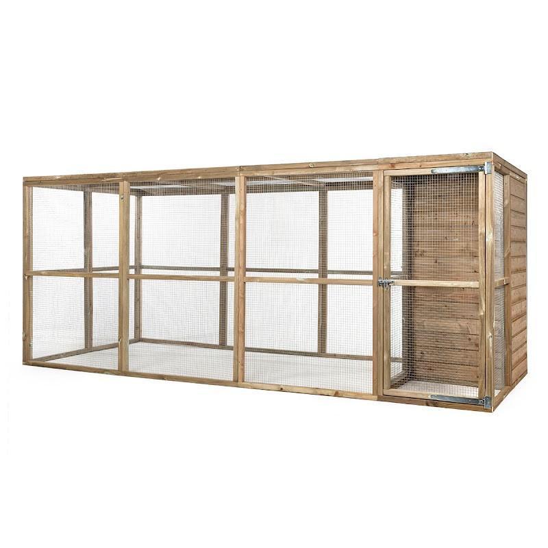 Volière Koen met een sluis van gaas en nachthok, Ophalen of Verzenden, Nieuw, Hout, Volière