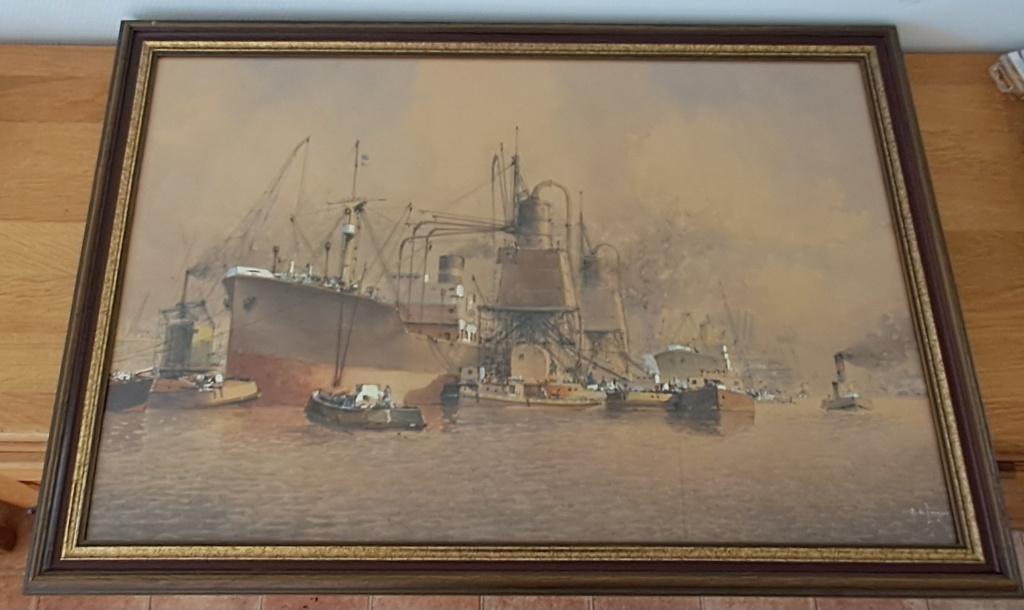 30er jaren Aquarel gesigneerd "M. de Jongere", Antiek en Kunst, Kunst | Tekeningen en Foto's, Ophalen