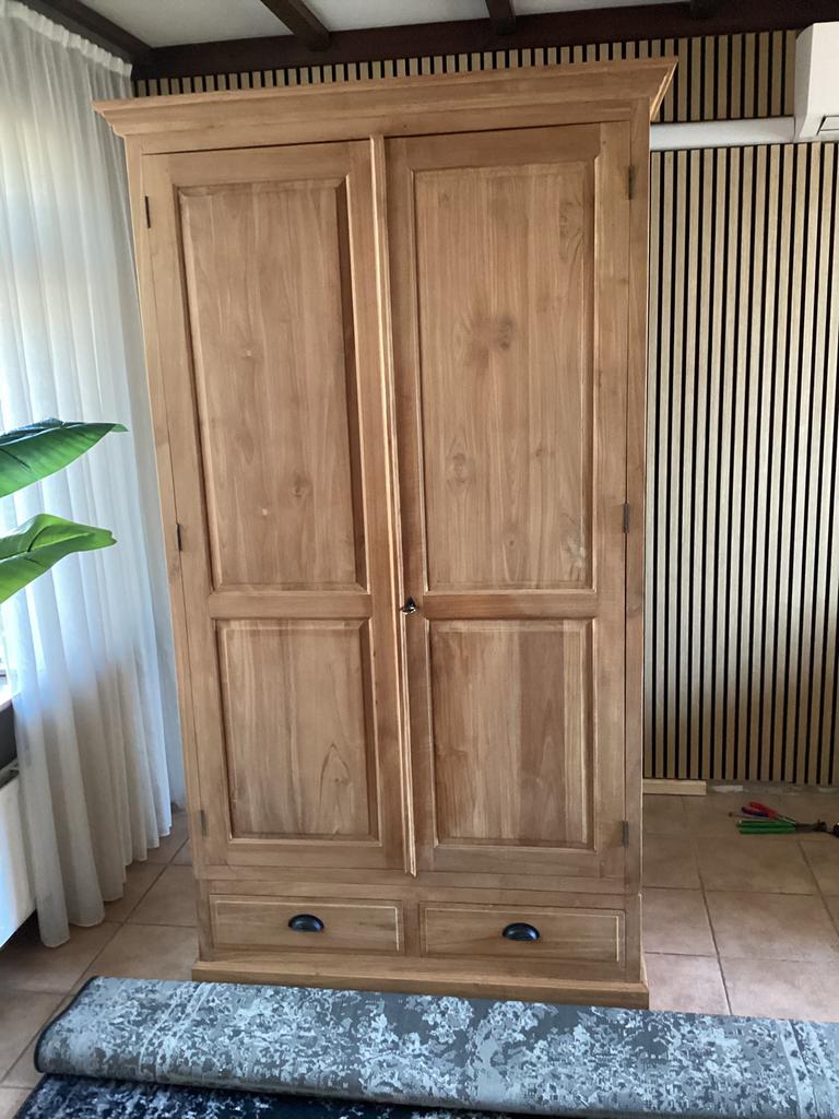 Mooie kast teack hout, Ophalen of Verzenden, Zo goed als nieuw, 25 tot 50 cm