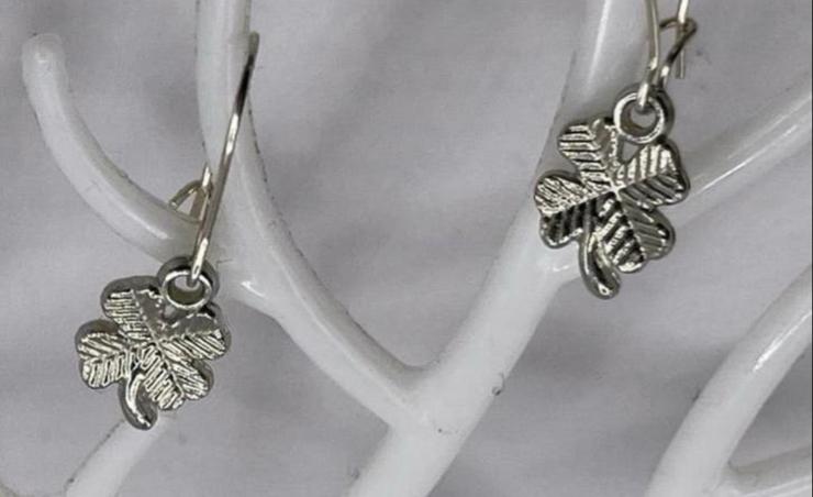 Zilverkleurige Klavertje Vier Oorbellen, Sieraden, Tassen en Uiterlijk, Overige materialen, Hangers, Nieuw, Ophalen of Verzenden