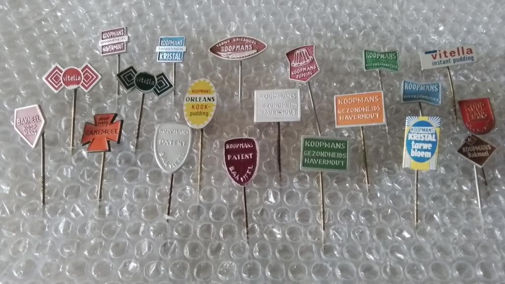 20 verschillende speldjes koopmans, Ophalen of Verzenden, Zo goed als nieuw, Overige onderwerpen