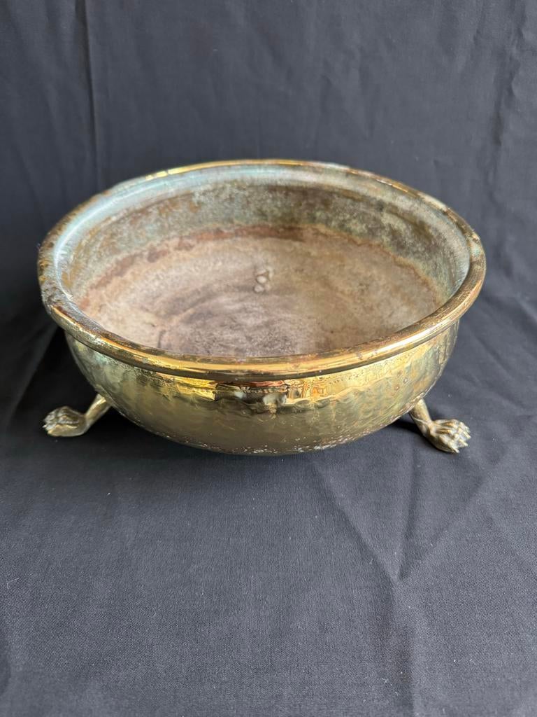 Koperen plantenbak op klauwpoten, Ophalen of Verzenden, Koper