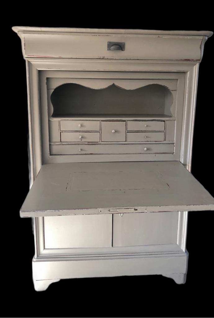 Antieke Biedermeier secretaire, inklapbaar bureaublad, Antiek en Kunst, Ophalen