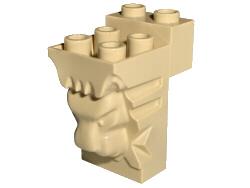 Lego Tan Brick, Modified 2 x 3 x 3 with Cutout and Lion Head, Ophalen of Verzenden, Gebruikt, Losse stenen, Lego