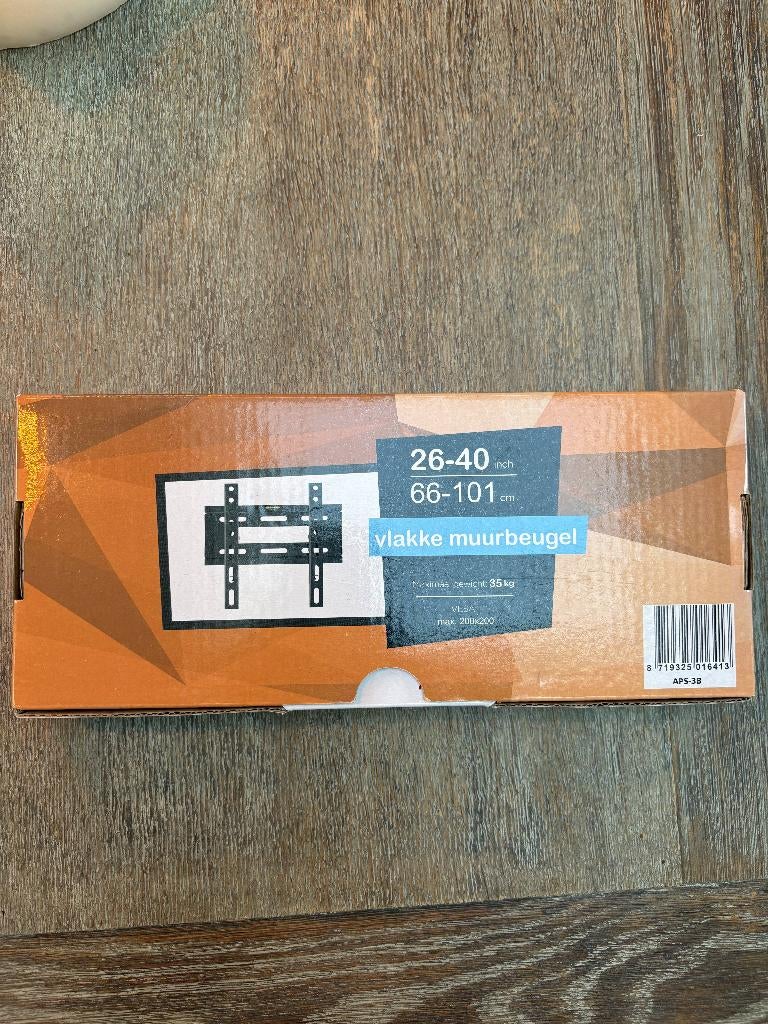 Vlakke muurbeugel tv ophangen (26-40 inch), Ophalen of Verzenden, Nieuw