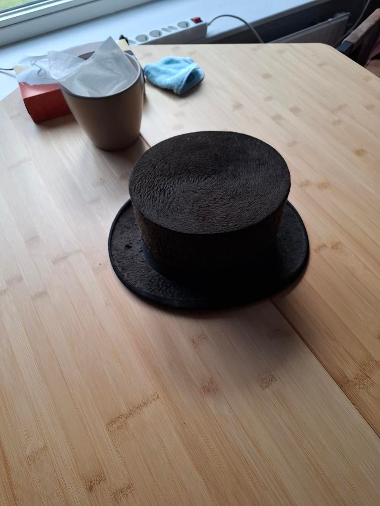 Antieke zwarte hoge hoed., Ophalen of Verzenden, Zo goed als nieuw, One size fits all