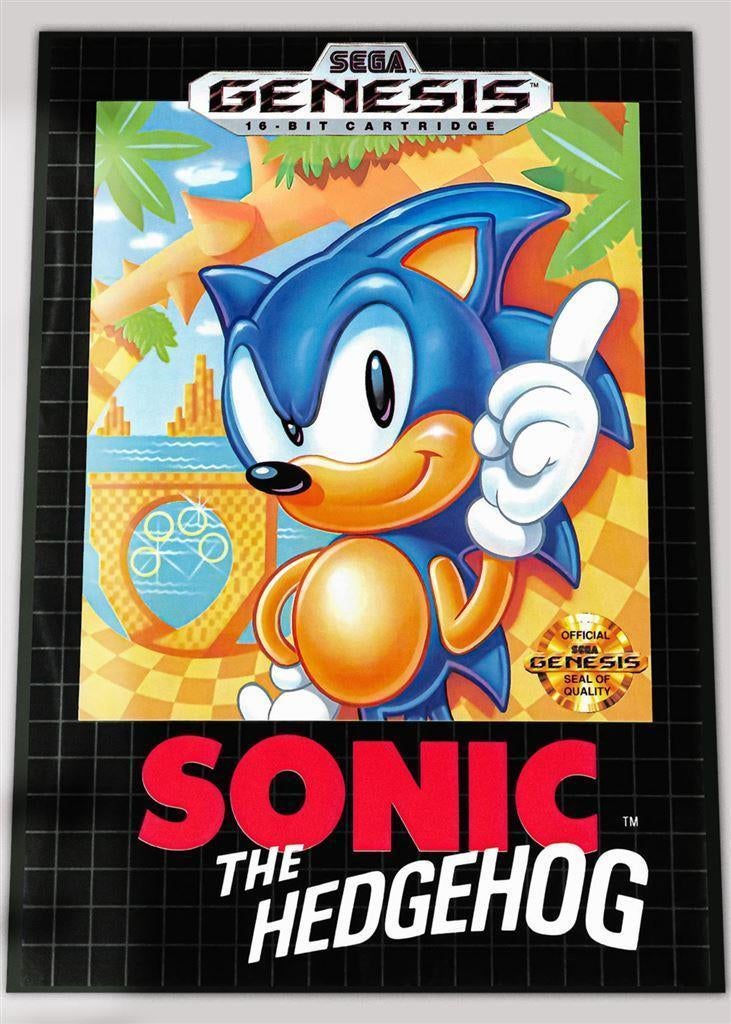 SONIC THE HEDGEHOG Sega Genesis videogame Poster, Ophalen of Verzenden, Nieuw, A1 t/m A3, Film en Tv