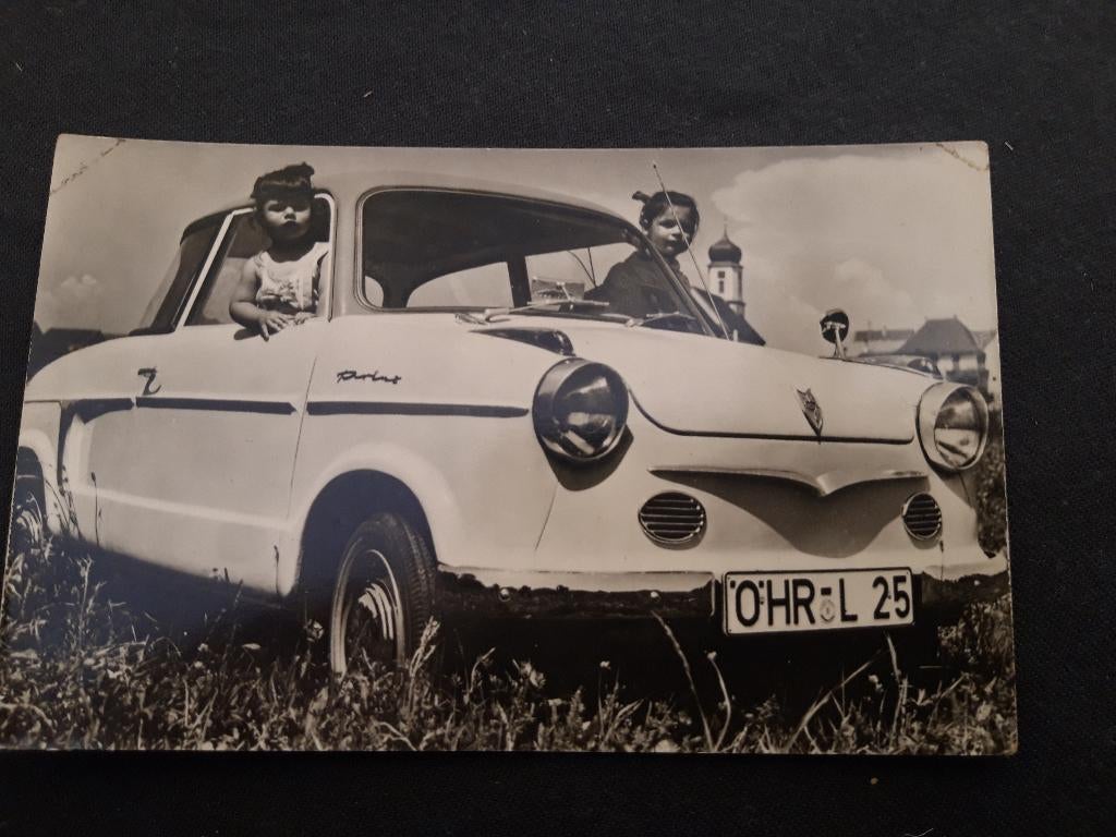 NSU Prinz II  1959 - fotokaart uitgave jaren 60 Spanjersberg, Verzamelen, Ophalen of Verzenden, 1940 tot 1960, Gelopen, Voertuig