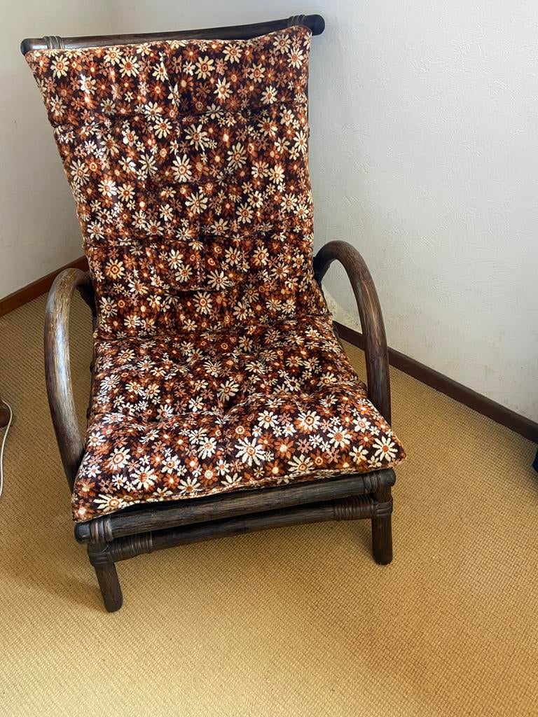 Vintage mooie fauteuil stoel bamboe rotan, Ophalen