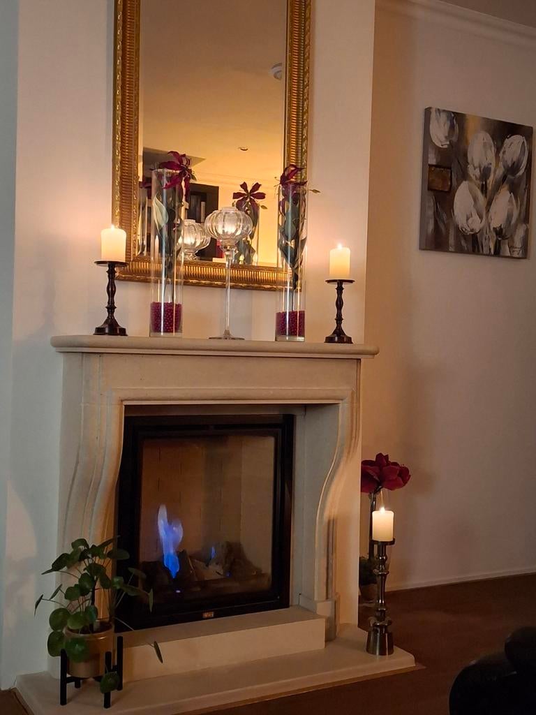 Nette gashaard met schouw. 2 standen met afstandsbediening., Ophalen, Zo goed als nieuw, Inbouwhaard, Gashaard