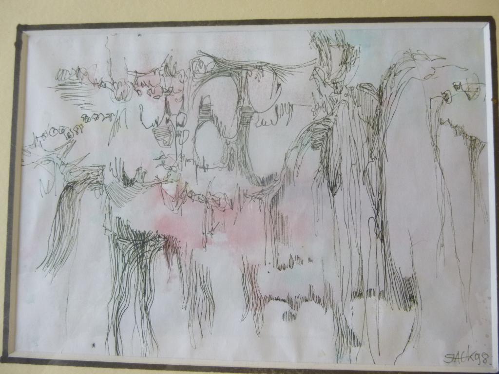 1 lijst met werk van Jack Harden, tekening met inkt, Antiek en Kunst, Kunst | Schilderijen | Modern, Verzenden