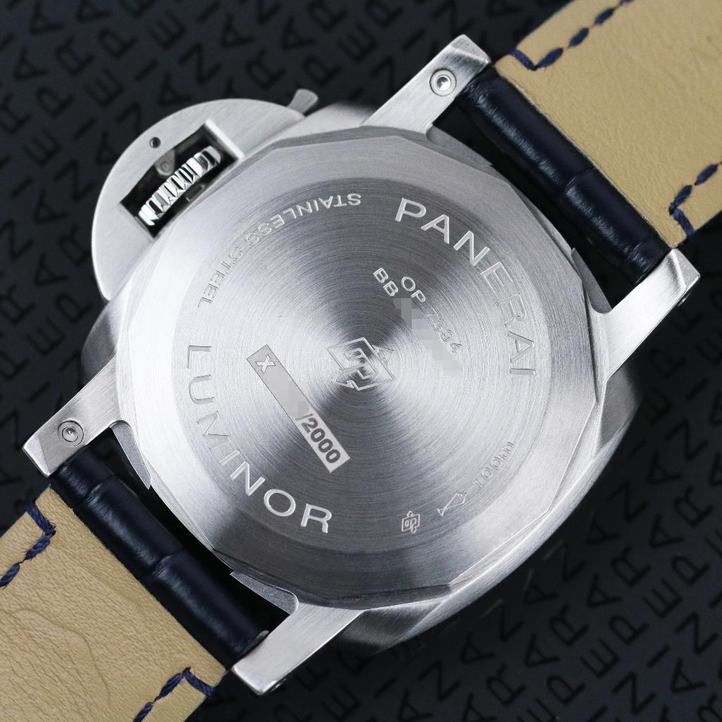 Panerai Luminor Marina BLUE 42 (Zeer goed/ 2021), Overige merken, Leer, Staal, Polshorloge