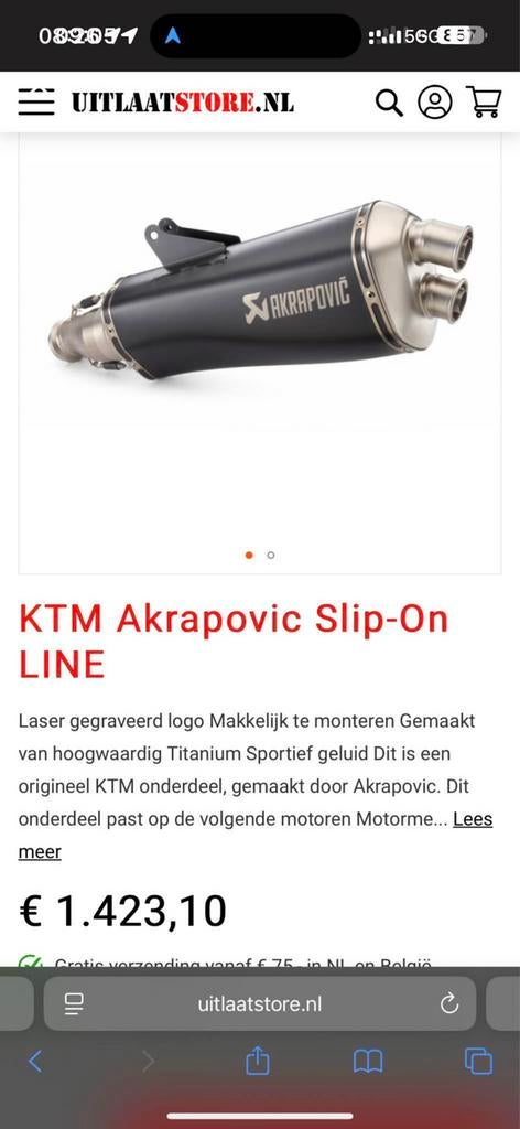 Akrapovic uitlaat KTM 690/Husqvarna 701/GasGas 700, Motoren, Ophalen of Verzenden, Nieuw