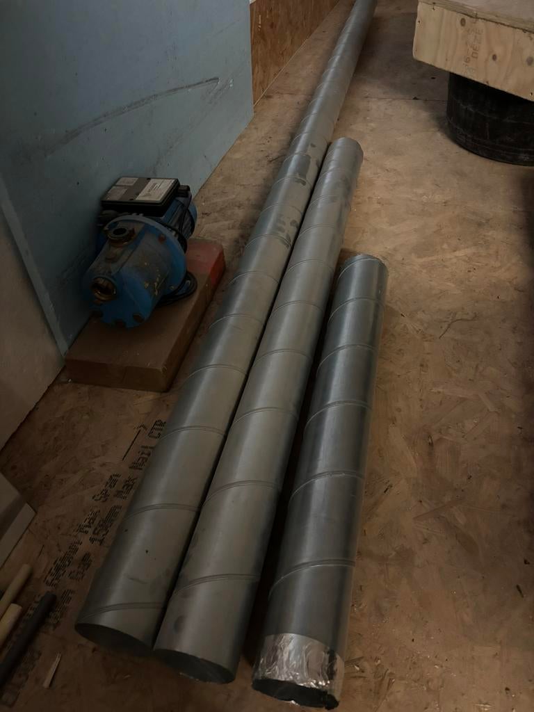 Spiro buis 10 cm doorsnee 3 lengtes, Ophalen, Pvc, Zo goed als nieuw, 80 mm of meer