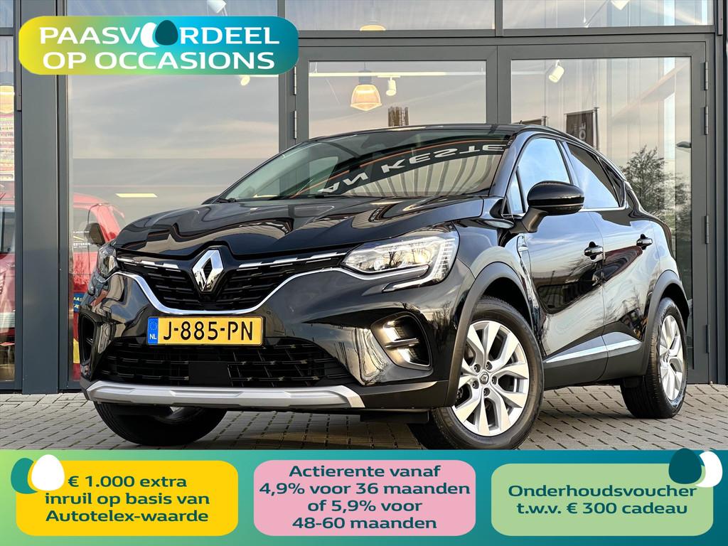 RENAULT Captur TCe 101pk Intens | Trekh. | Apple Carplay | K, Gebruikt, 1165 kg, Leder en Stof, Zwart