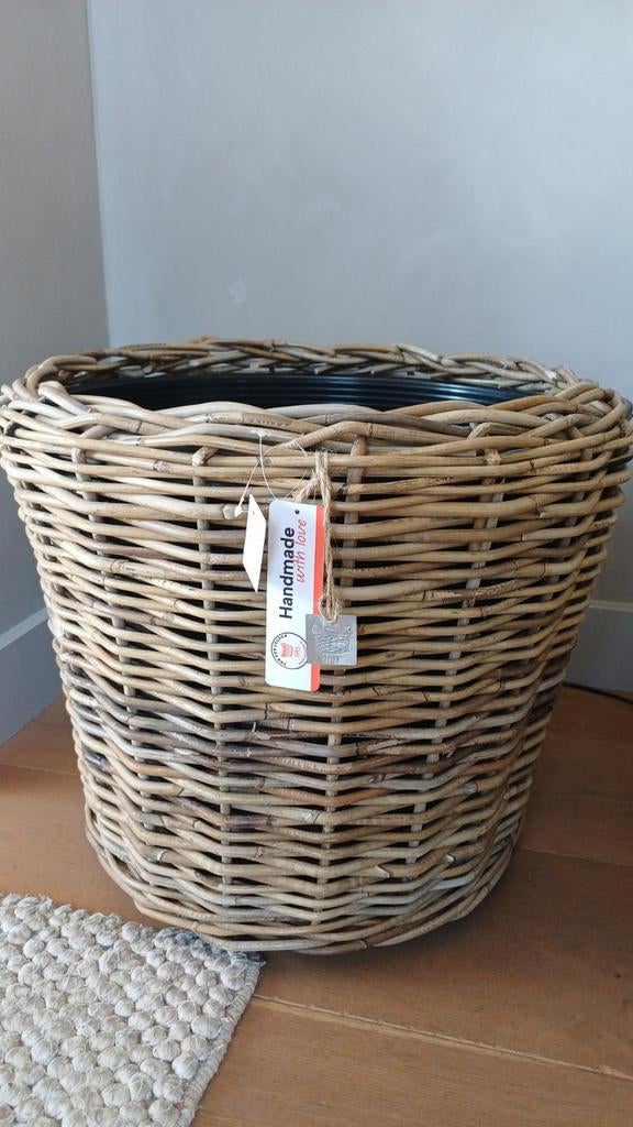 Van der Leeden drymand rotan. H47 cm Ø 54 cm., Overige materialen, Minder dan 60 cm, Rond, Nieuw