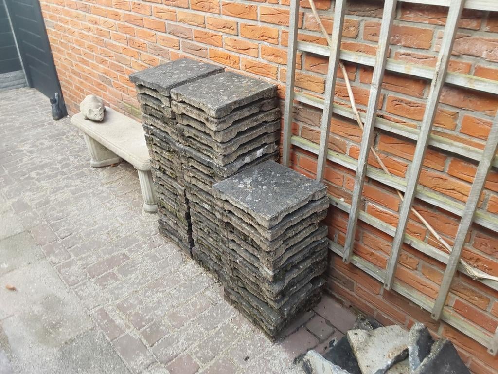 Gratis drain tegels voor bitumen dak, Gebruikt, Ophalen of Verzenden, Minder dan 5 m², Beton