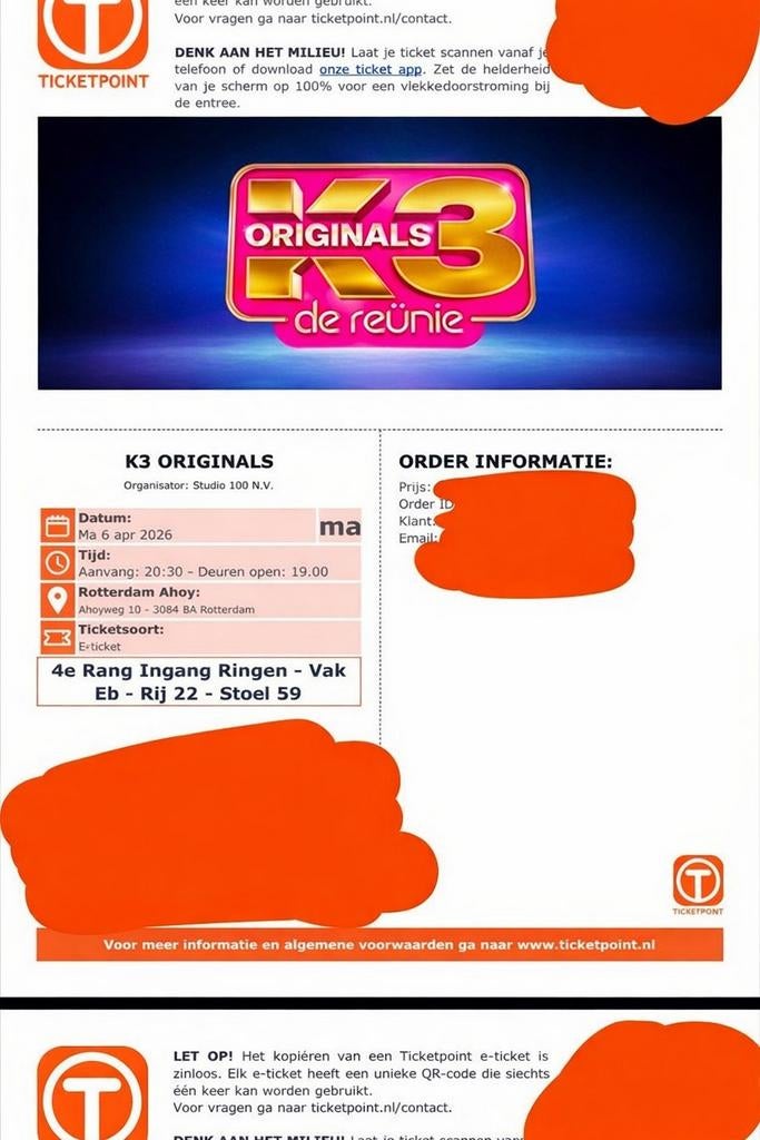 K3 show kaartjes te koop!!