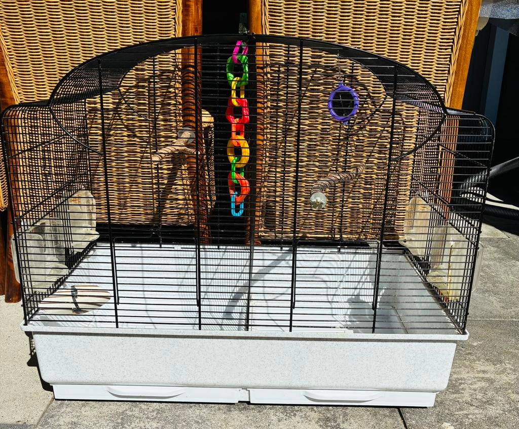 Mooie grote (dubbele) vogelkooi, Dieren en Toebehoren, Ophalen of Verzenden, Zo goed als nieuw, Hout, Vogelkooi