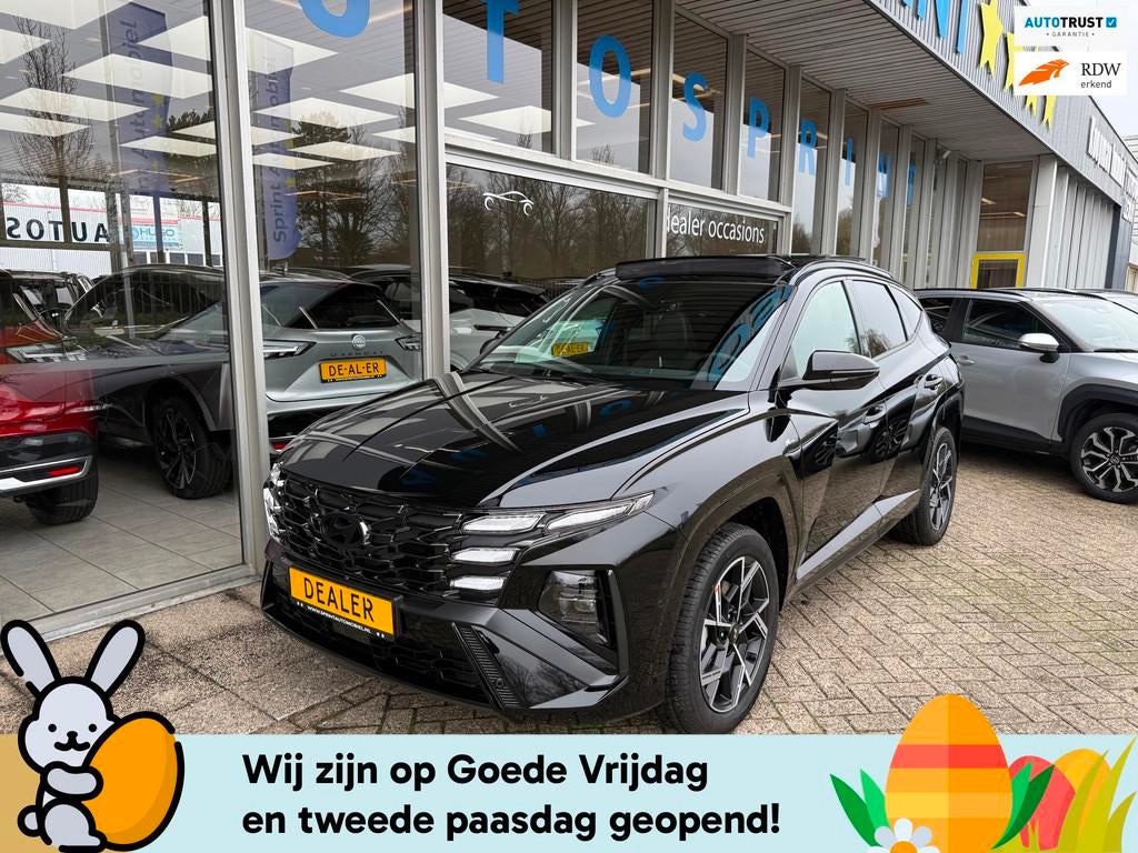 Hyundai Tucson 1.6 T-GDI HEV N Line Sky 215PK / PANO, 360 CA, Gebruikt, Zwart, 4 cilinders, Zwart