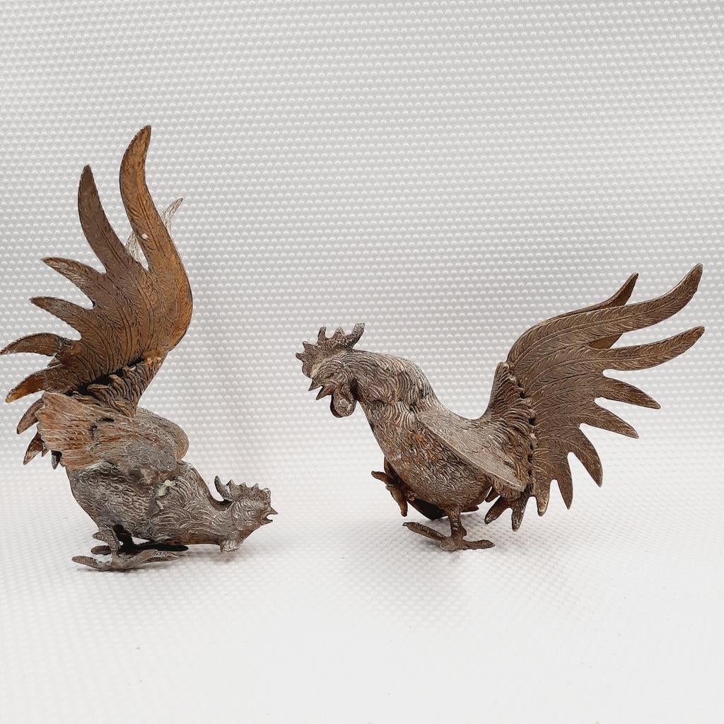 2 Kemphanen Beeldjes - Vintage Decoratie, Ophalen of Verzenden