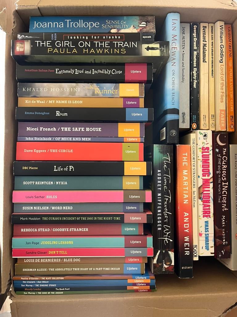 Doos vol Engelse literatuur, lezen voor de lijst en examen., Boeken, Ophalen, Zo goed als nieuw