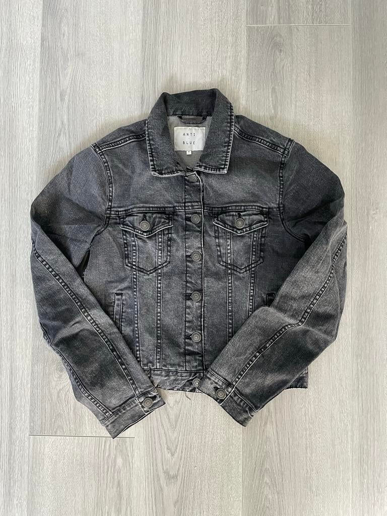 Grijs spijkerjack Anti Blue, Ophalen of Verzenden, Gedragen, Maat 38/40 (M), Grijs