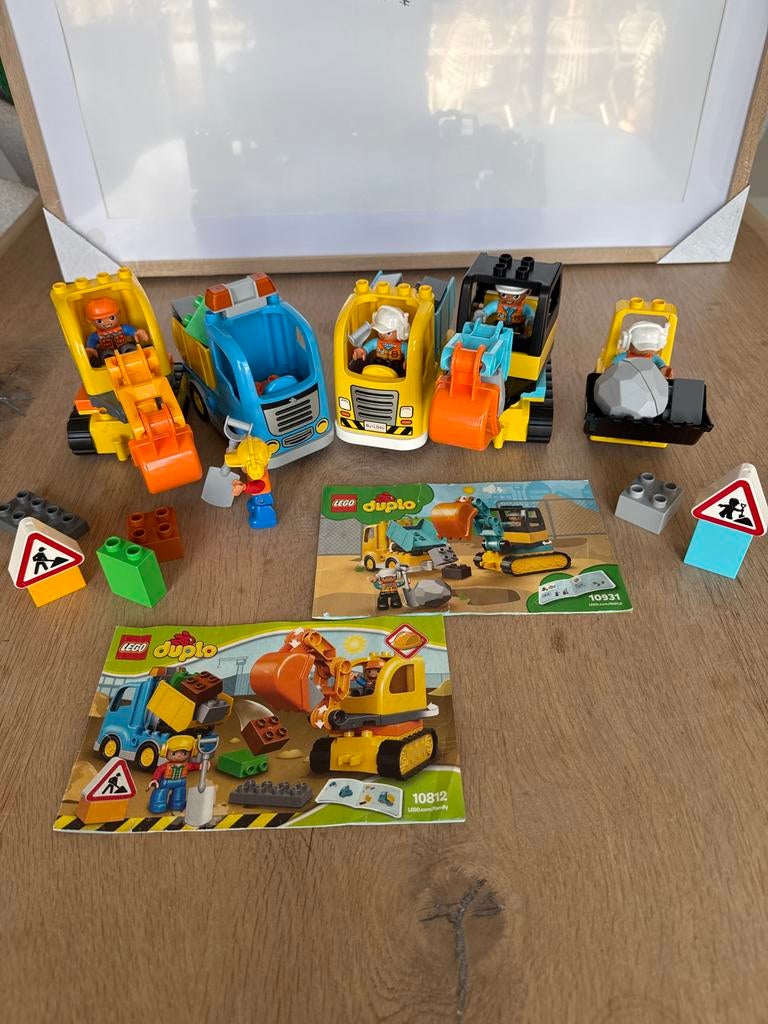 Lego DUPLO Bouwvoertuigen Sets 10812, 10930, 10931, Ophalen of Verzenden, Zo goed als nieuw, Complete set, Duplo