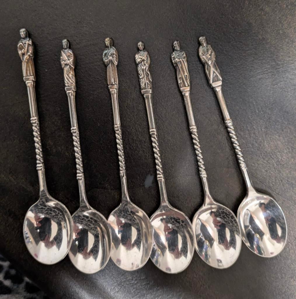 Oude verzilverde lepeltjes van de Apostelen, Ophalen of Verzenden