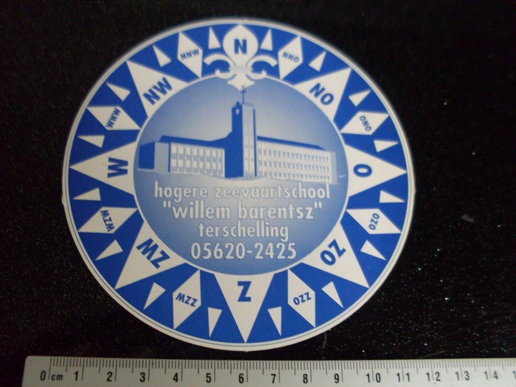 sticker hogere zeevaartschool Willem Barentz terschelling, Verzenden, Zo goed als nieuw, Bedrijf of Vereniging