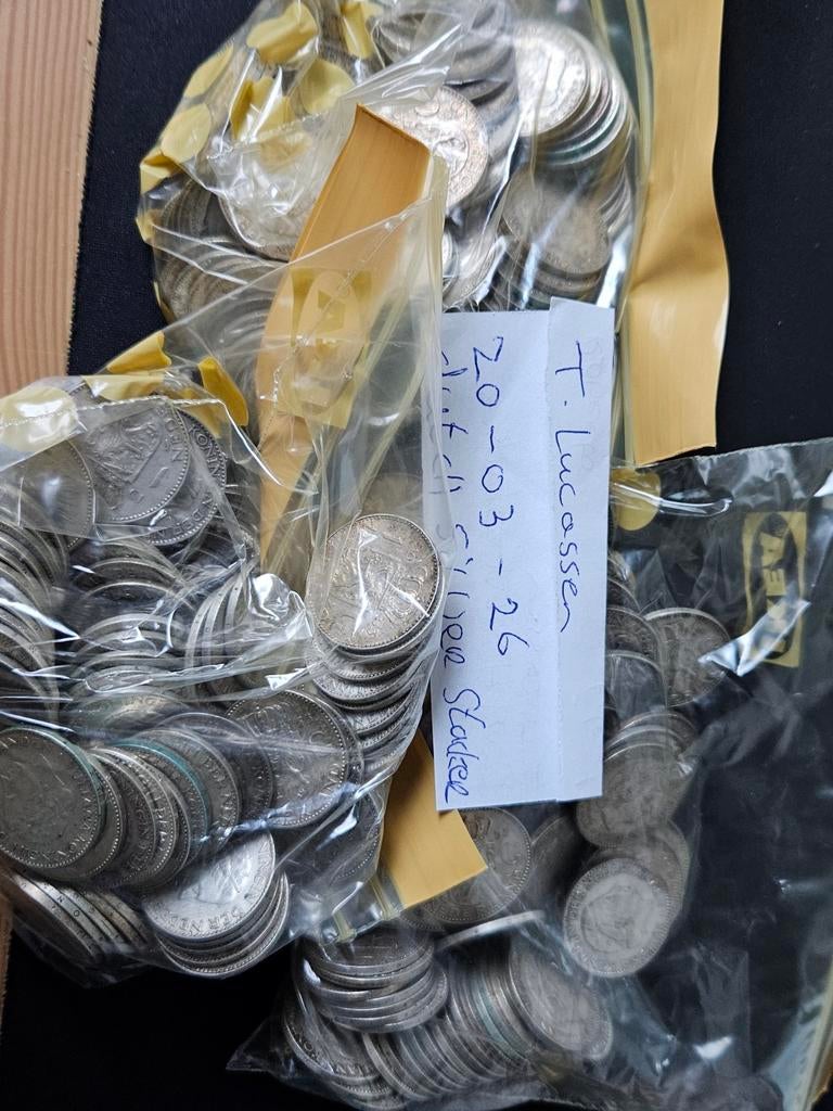 222 zilveren guldens juliana, Verzenden, Zilver