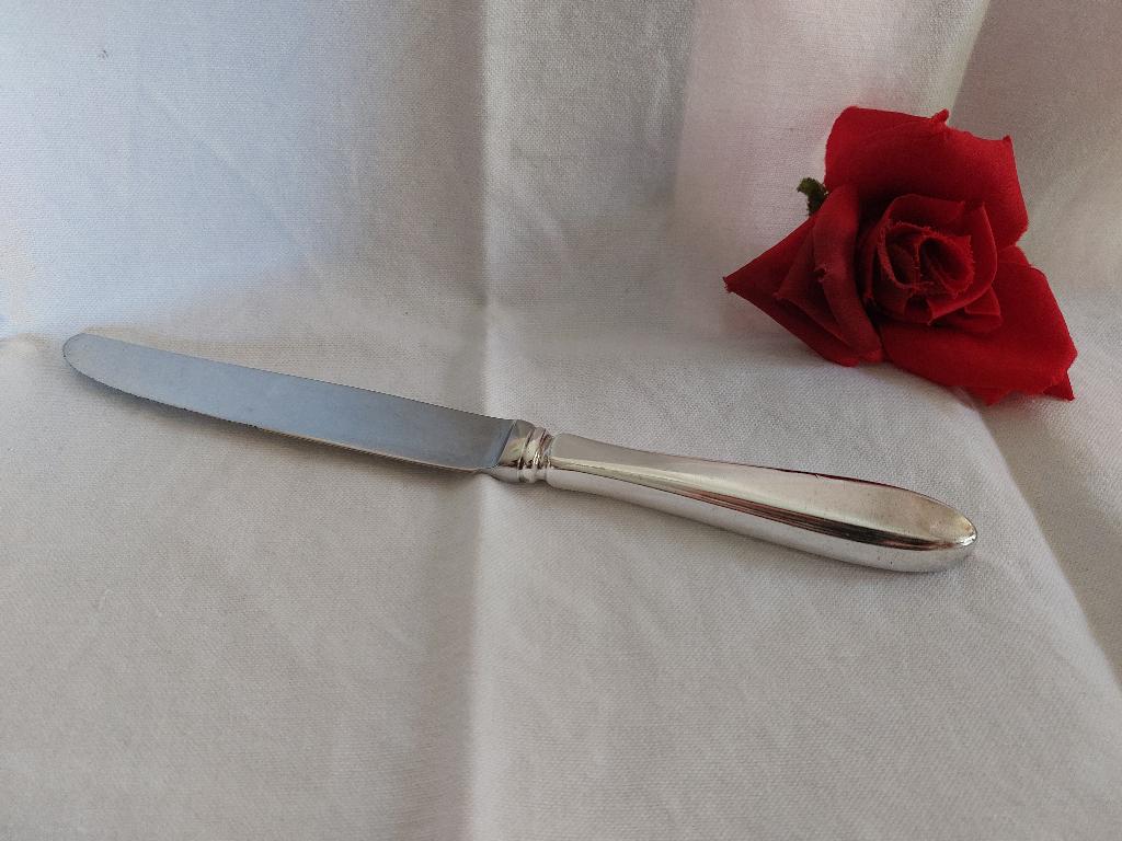 Keltum puntfilet 2 x dinermes hol heft verzilverd, Verzenden