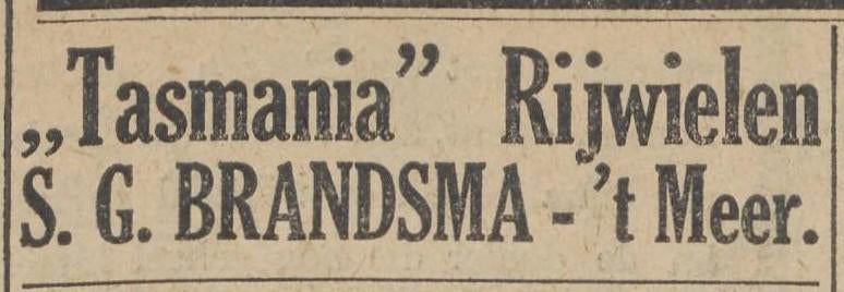 Zeldzame S.G. Brandsma fiets (ca. 1928-1930) Heerenveen, Ophalen of Verzenden, S.G. Brandsma, Jaren '20 of ouder