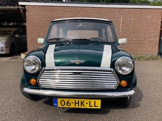 Classic Mini 1300 Cooper 1991 Groen Oldtimer, Auto's, Voorwielaandrijving, Stof, 63 pk, Zwart